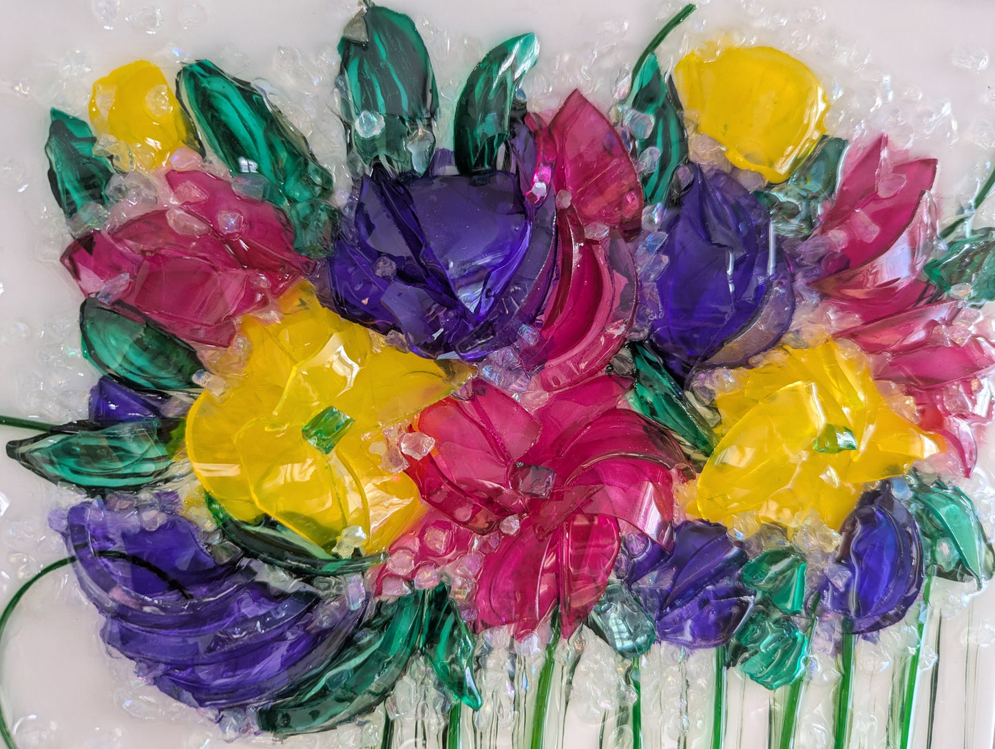 Colorful glass on canvas