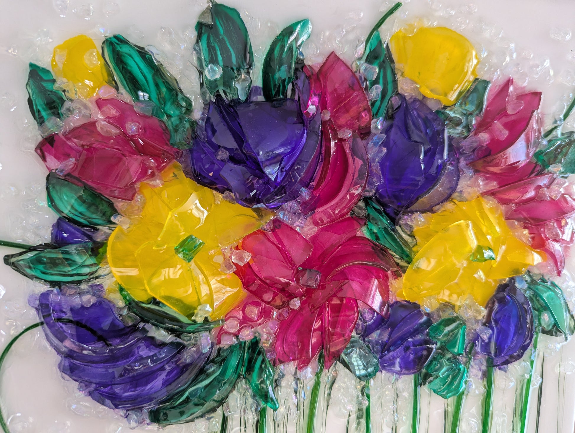 Colorful glass on canvas